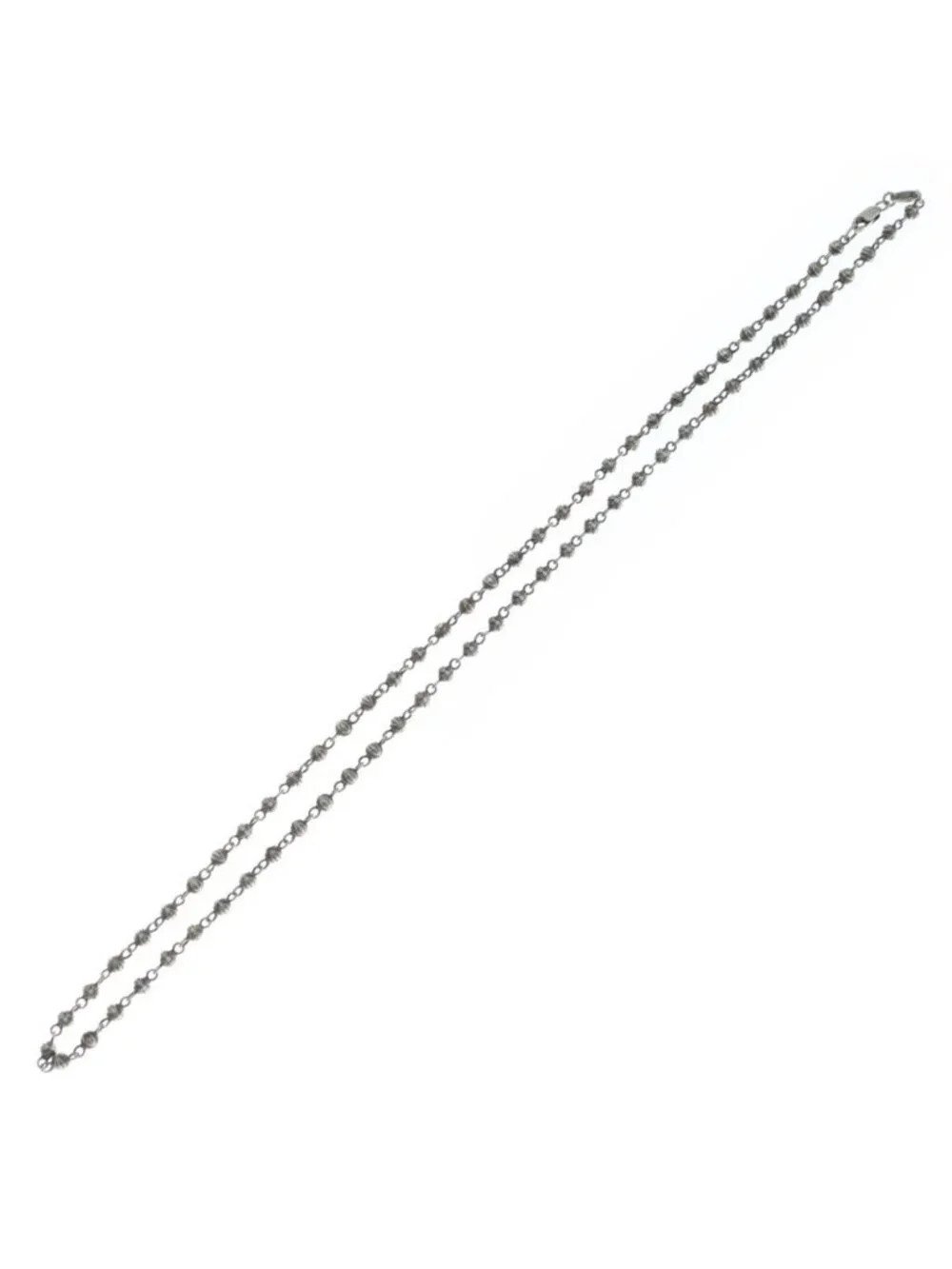 Chrome Hearts Tiny Cross Ball Beaded Chain Beads Necklace Silver